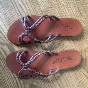 Cole Haan Resort Braided Leather Slip on Sandals